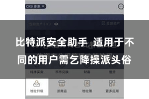 比特派安全助手 适用于不同的用户需乞降操派头俗