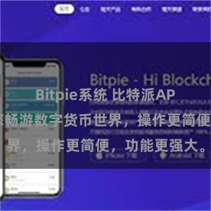 Bitpie系统 比特派APP最新版：让您畅游数字货币世界，操作更简便，功能更强大。