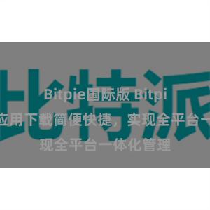 Bitpie国际版 Bitpie 跨平台应用下载简便快捷，实现全平台一体化管理