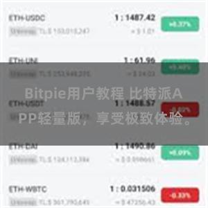 Bitpie用户教程 比特派APP轻量版，享受极致体验。