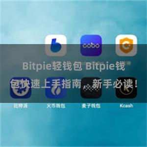 Bitpie轻钱包 Bitpie钱包快速上手指南，新手必读！