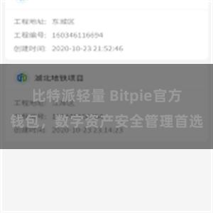 比特派轻量 Bitpie官方钱包，数字资产安全管理首选