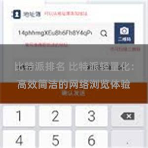 比特派排名 比特派轻量化：高效简洁的网络浏览体验