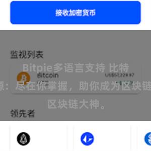 Bitpie多语言支持 比特派资源：尽在你掌握，助你成为区块链大神。