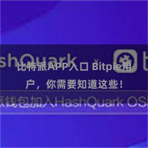 比特派APP入口 Bitpie用户，你需要知道这些！