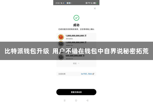 比特派钱包升级 用户不错在钱包中自界说秘密拓荒