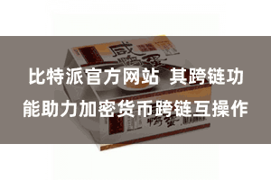 比特派官方网站  其跨链功能助力加密货币跨链互操作