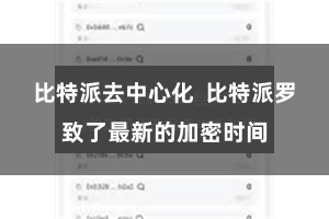 比特派去中心化  比特派罗致了最新的加密时间