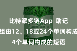比特派多链App  助记词是一组由12、18或24个单词构成的短语